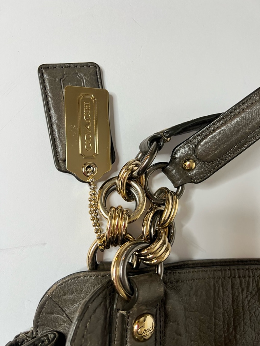 Coach Chelsea Flaship Leather satchel in ash - Picture 5 of 8